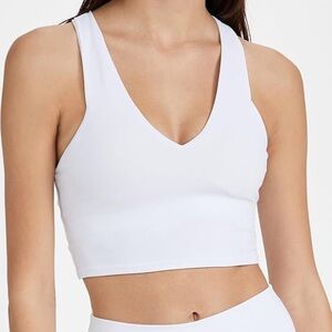 ALO Yoga Airbrush Real Bra Tank White Medium